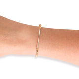 Bar Bracelet in Gold with Silver (6.75 Inch)