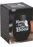 Here For The Boos Halloween Ghost Stemless Glass