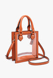 Elise Clear Rectangular Crossbody - Orange