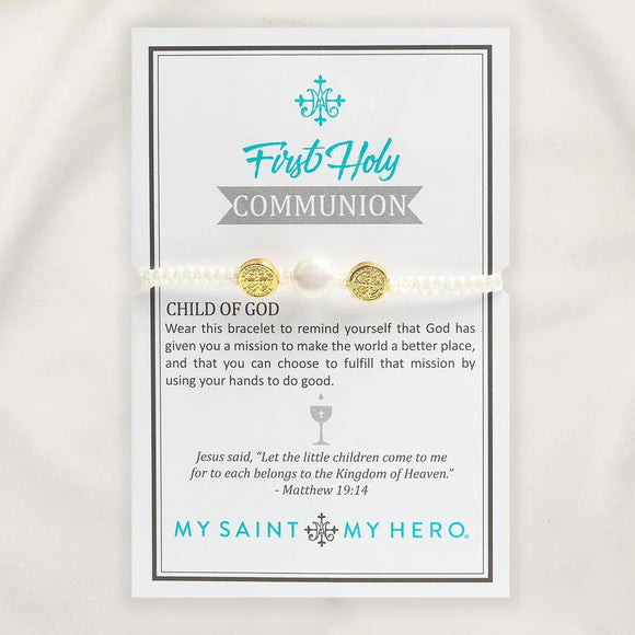 First Holy Communion Pearl Bracelet (gold or silver)