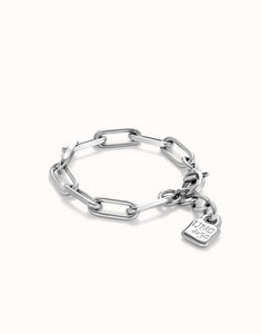 Sterling silver-plated chain with links (silver)