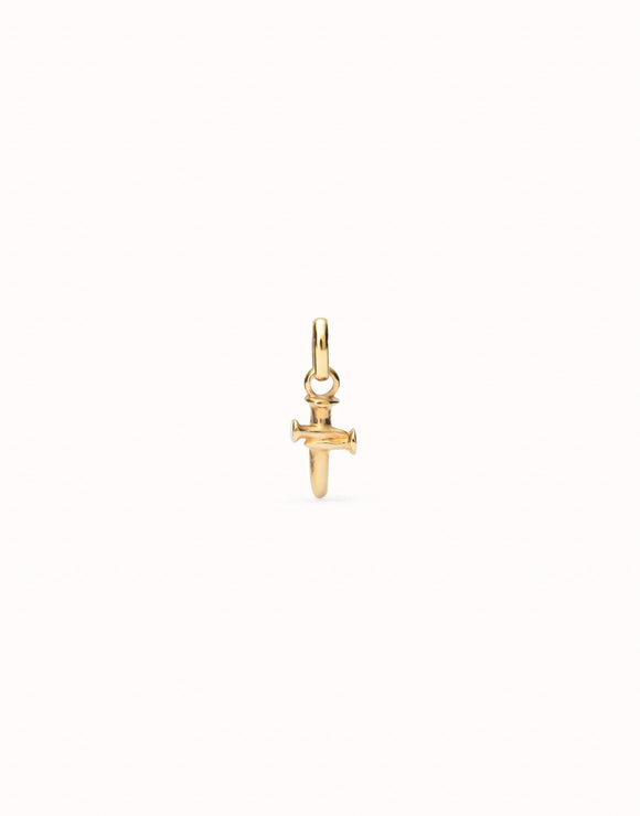 Nail Cross Shaped Charm (gold or silver)