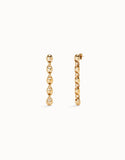 Earrings with bead-shaped links (gold or silver)