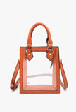 Elise Clear Rectangular Crossbody - Orange