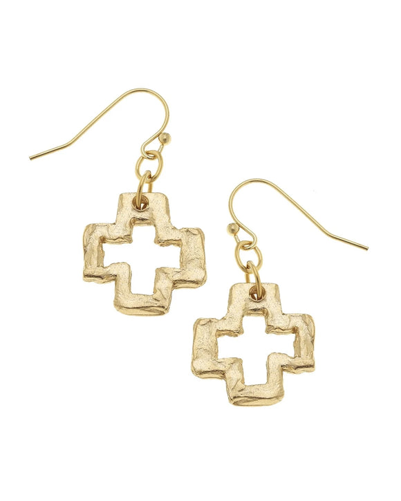 Small Open Cross Earrings