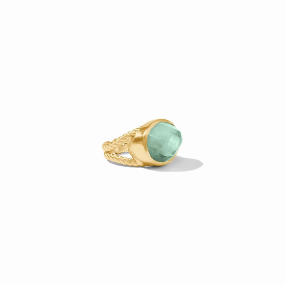 Nassau Statement Ring, gold, Iridescent Aquamarine Blue
