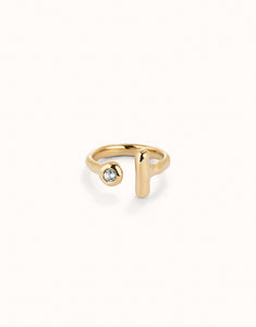 Open ring with white topaz (gold)