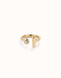 Open ring with white topaz (gold)