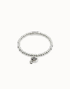 Heart Bracelet with Black Crystal (Silver/Black)