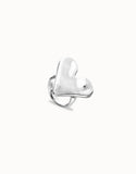 Maxi ring with heart shape, silver