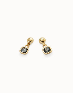 Drop earrings with black  or multicolor crystal (gold or silver)