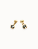 Drop earrings with black  or multicolor crystal (gold or silver)
