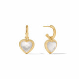 Heart Hoop & Charm Earrings, gold