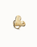 Maxi ring with heart shape, gold