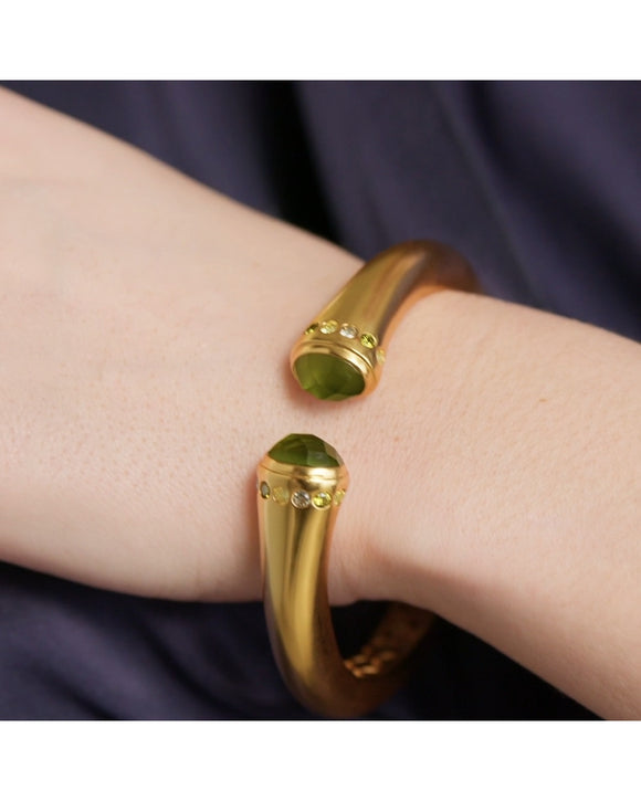 Rainbow Demi Cuff, Iridescent Palmetto Green, gold