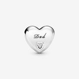 Dad Heart Charm (796458CZ)