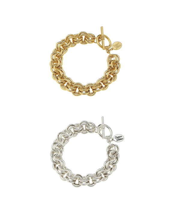 Double Link Chain Bracelet (gold or silver)