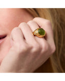 Rainbow Statement Ring, Iridescent Palmetto Green, gold