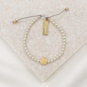Birthday Blessing Bracelet, Pearl / gold