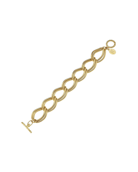 Textured Double Link Chain Bracelet