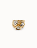 Ring with multicolor crystals (gold)