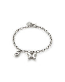 Mid-size line charm bracelet with butterfly charm