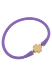 Bali 24K Gold Plated Cross Bead Silicone Bracelet (Assorted Colors)