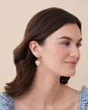 Small Mother of Pearl Heart Earrings, gold
