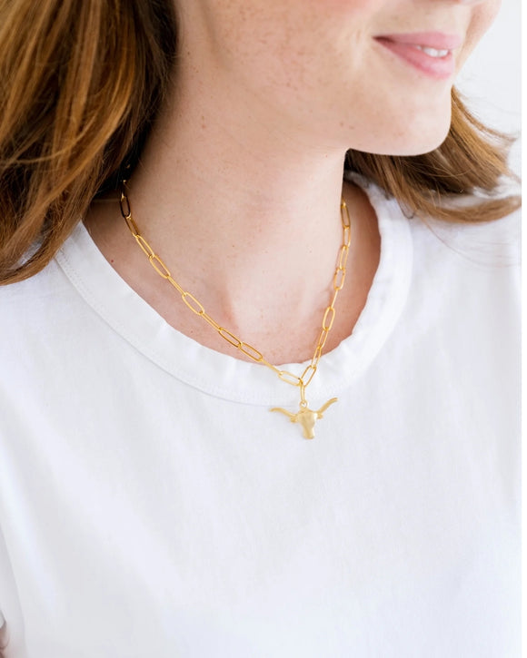 Longhorn Medium Paperclip Necklace