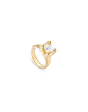 Anima Ring with white Cubic Zirconia, gold