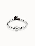 Bracelet with 1 large central bead (silver)