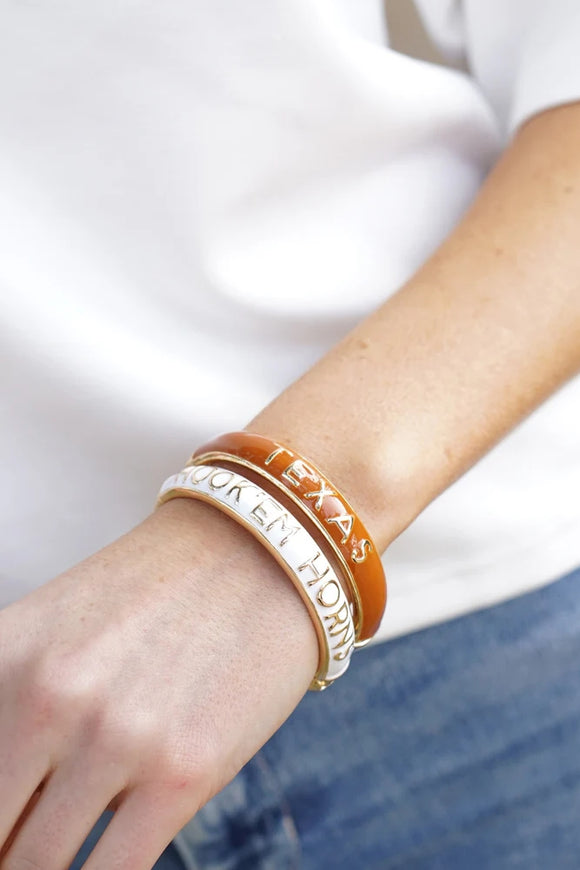 Texas Longhorns Sculpted Enamel Hinge Bangle