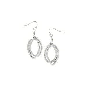 Textured Chain Earrings, silver