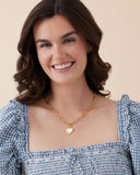 Small Mother of Pearl Heart Jane Necklace, gold