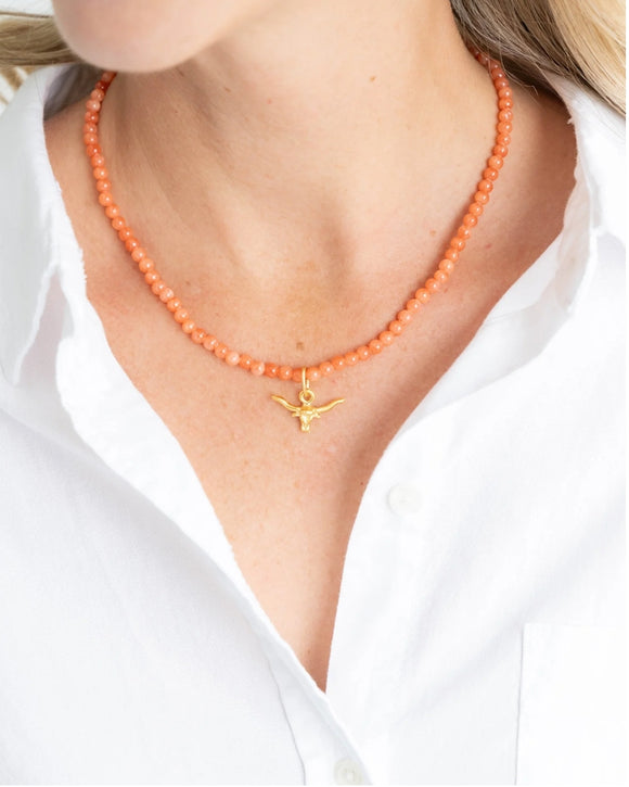 Longhorn Coral Alys Necklace (Coral)