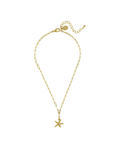 Starfish Paperclip Chain Necklace