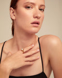 Anima Ring with white Cubic Zirconia, gold