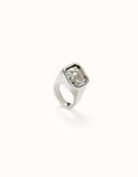 Square-Shaped Finish and White Ring (silver)