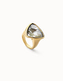 Large triangular ring with crystals (gold)