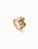 Ring with multicolor crystals (gold)