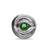 Ring with three green crystal eye (gold)