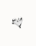 Maxi ring with heart shape, silver
