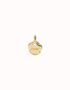 Charm with word Amor (Love) (gold or silver)