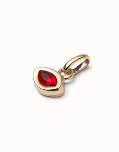 Charm with oval-shaped crystal (color options) (gold or silver)