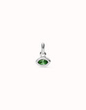 Charm with oval-shaped crystal (color options) (gold or silver)