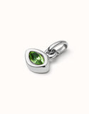 Charm with oval-shaped crystal (color options) (gold or silver)