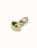 Charm with oval-shaped crystal (color options) (gold or silver)