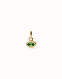 Charm with oval-shaped crystal (color options) (gold or silver)