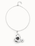 Midsize pendant and heart with black crystal