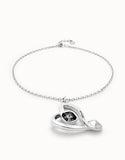 Midsize pendant and heart with black crystal